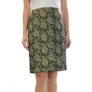 J.Crew Collection Floral Metallic Pencil Skirt